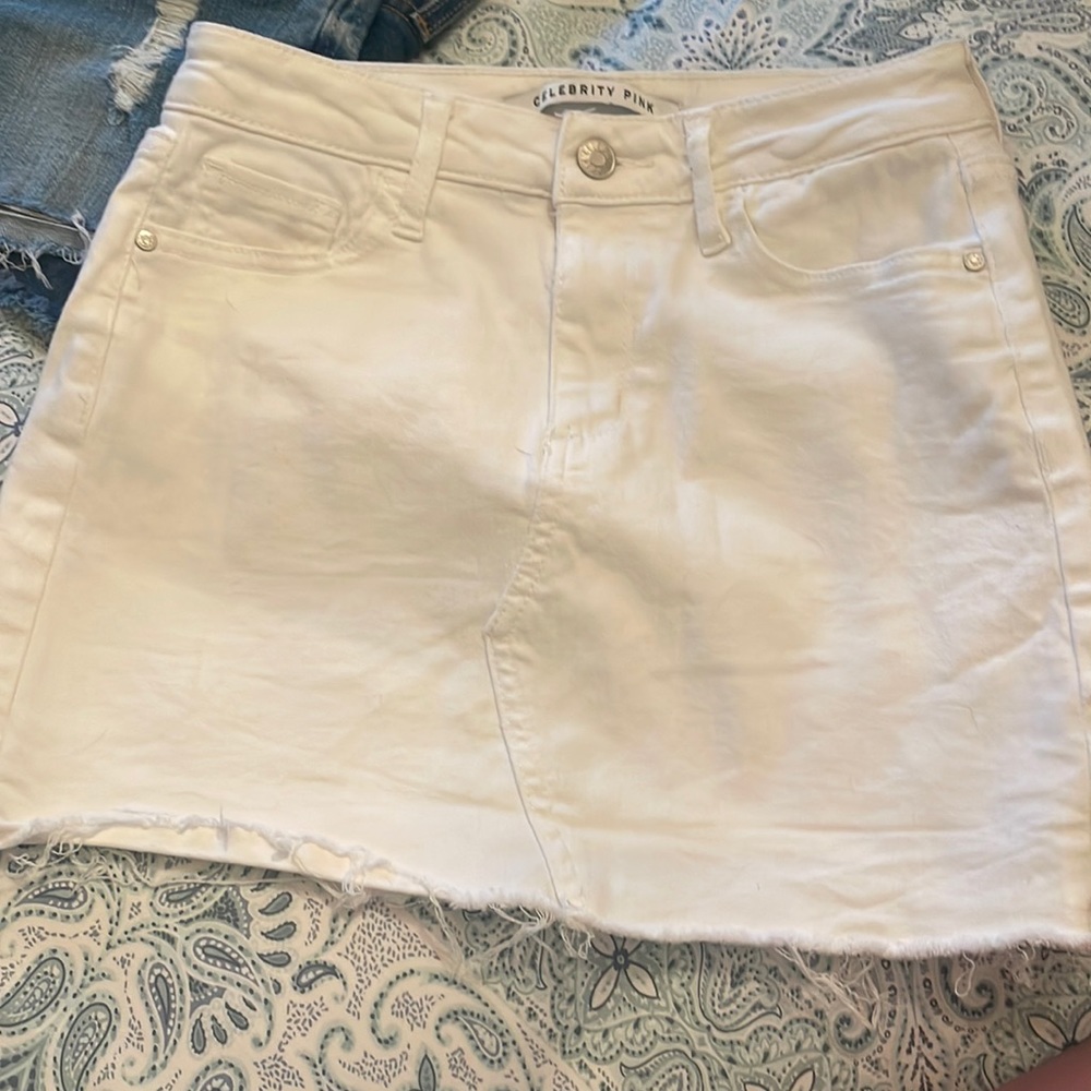 White Jean Skirt
